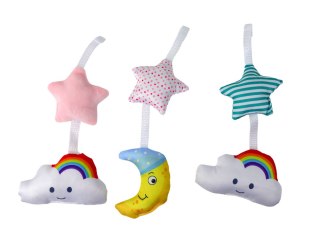 Karuzela Do Łóżeczka Na Baterie Klips Uniwersalny Pluszowe Zawieszki Różowa LEAN Toys