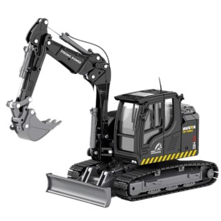 Koparka Gąsienicowa Ze Spychaczem Metalowa Huina Czarna 1:50 HUINA