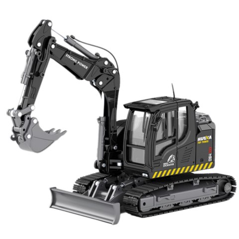 Koparka Gąsienicowa Ze Spychaczem Metalowa Huina Czarna 1:50 HUINA