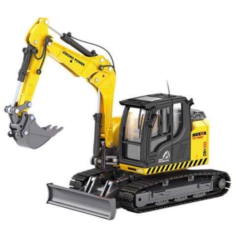 Koparka Gąsienicowa Ze Spychaczem Metalowa Huina Żółta 1:50 HUINA