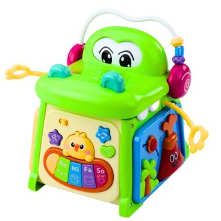 Kostka Edukacyjna Interaktywna Sorter Pianinko Sensoryczny Krokodyl LEAN Toys