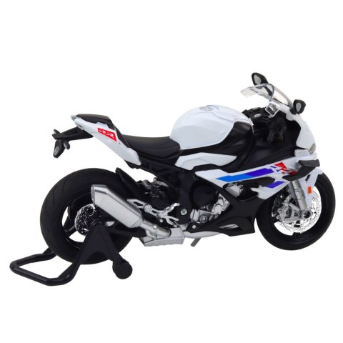 Motocykl Sportowy Metalowy Światła Dźwięki Biały S1000 1:12 LEAN Toys