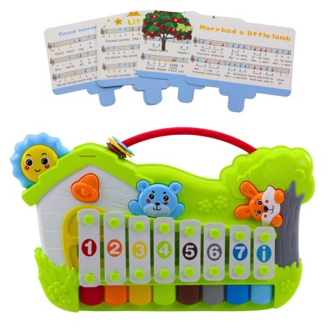 Muzyczne Pianinko Leśne Ksylofon Karty z Nutami 5szt LEAN Toys