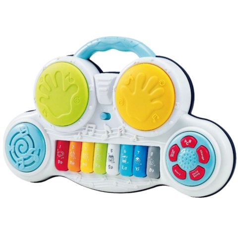Pianinko Interaktywne Edukacyjne Z Bębenkami Kolorowe Odgłosy Zwierząt LEAN Toys