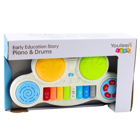 Pianinko Interaktywne Edukacyjne Z Bębenkami Kolorowe Odgłosy Zwierząt LEAN Toys