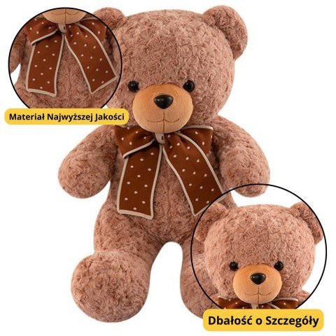 Pluszowa Maskotka Przytulanka Miś Z Kokardą W Groszki 45cm LEAN Toys