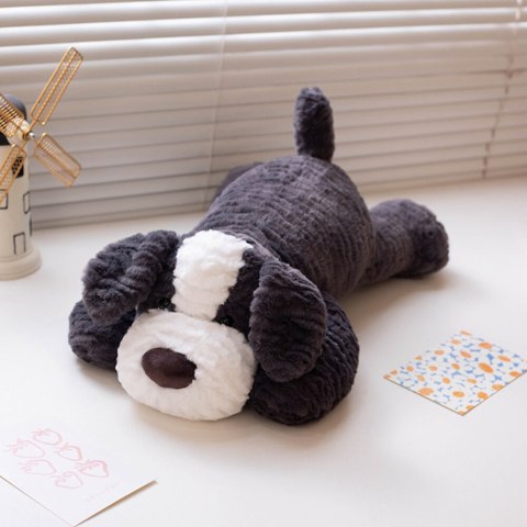 Pluszowa Maskotka Przytulanka Piesek Ciemnoszary 30cm LEAN Toys