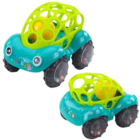 Samochodzik Autko Grzechota Dla Niemowląt Czerwony Zielony LEAN TOYS