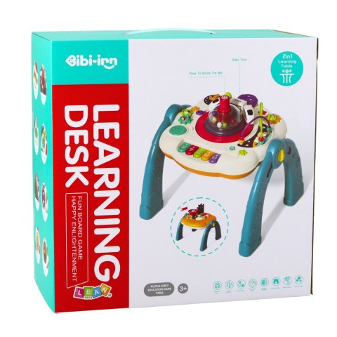 Stolik Edukacyjny Interaktywny Powierzchnia Do Budowania 2w1 Niebieski LEAN Toys