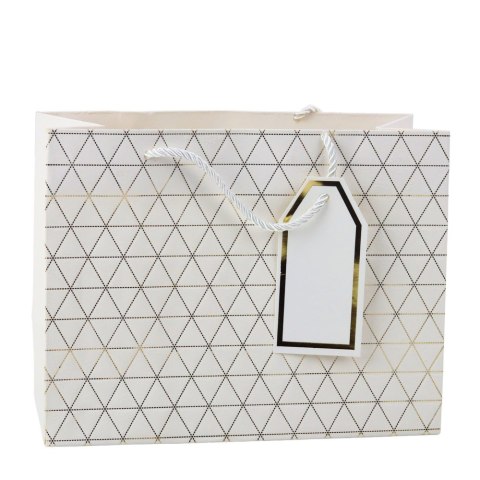 Torba Prezentowa Geometryczna Złote Linie 23 x 18 x 10 cm LEAN