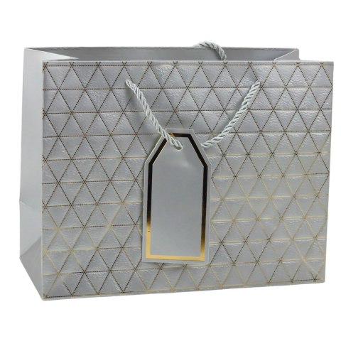 Torba Prezentowa Geometryczna Złote Linie 23 x 18 x 10 cm LEAN