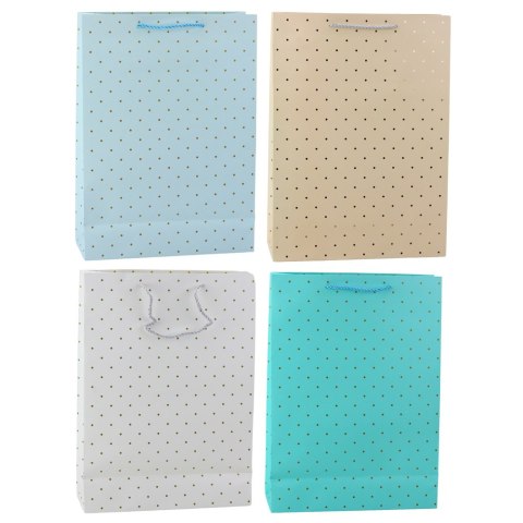 Torba Prezentowa Klasyczna W Złote Kropki 41 x 30 x 12 cm LEAN