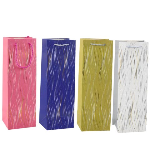 Torba Prezentowa Na Butelkę Połyskujące Fale 35 x 12 x 9 cm LEAN