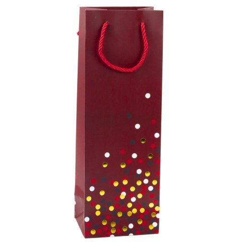 Torba Prezentowa Na Butelkę Wino W Kropki 36 x 12 x 9cm LEAN