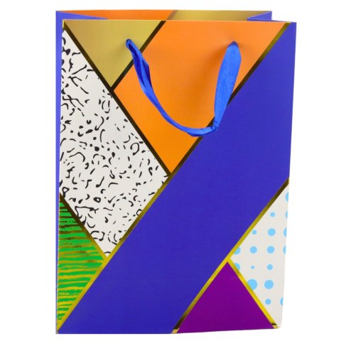 Torba Prezentowa Papierowa Wzory Geometryczne 23 x 18 x 10,5 cm LEAN