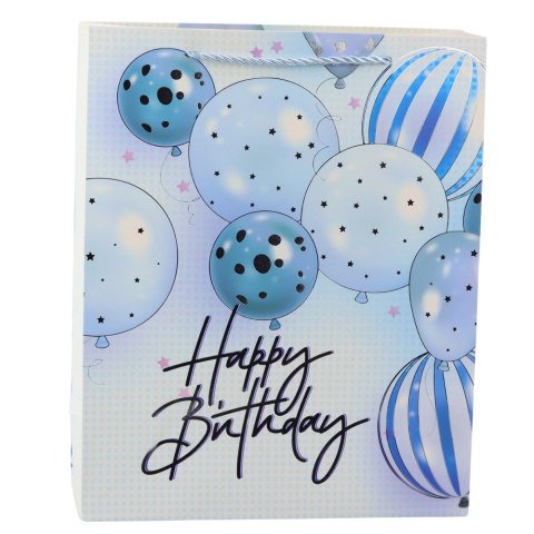 Torba Prezentowa Urodzinowa Balony Happy Birthday 32 x 26 x 12 cm LEAN