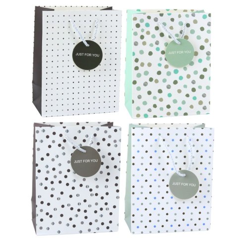 Torba Prezentowa Z Kropkami Napis Just For You 23 x 18 x 10,5 cm LEAN