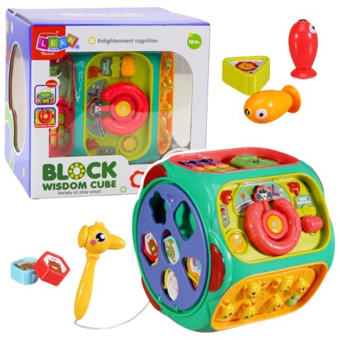 Zabawka Edukacyjna Kostka Interaktywna Wielofunkcyjna 8w1 LEAN Toys