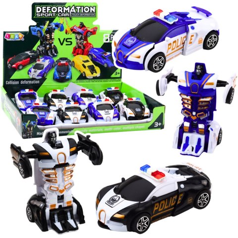 Auto Robot 2w1 Samochód Sportowy Policyjny Napęd Mix LEAN TOYS
