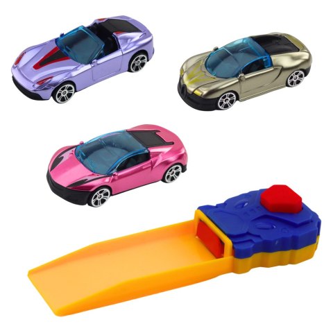 Ciężarówka z Garażem Z Autkami Wyrzutnia 3szt Czerwona LEAN Toys