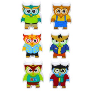 Gra Edukacyjna Sówki Układanka Zręcznościowa Logiczna Domino 18 szt. LEAN Toys