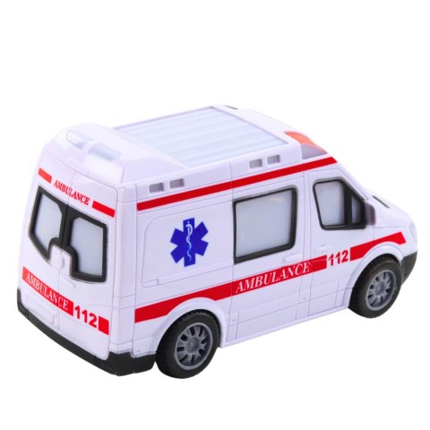 Karetka Ambulans Na Baterie Światła Dźwięki Biały LEAN Toys