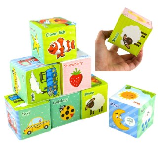 Klocki Edukacyjne Kostki Kolorowe Literki Zwierzątka Nauka 8ele. LEAN Toys