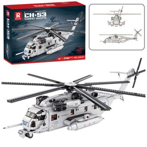 Klocki Konstrukcyjne Śmigłowiec Transportowy Helikopter 2192el LEAN Toys