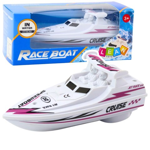 Łódź Motorówka Na Baterie Biała Pływająca Wodna LEAN Toys