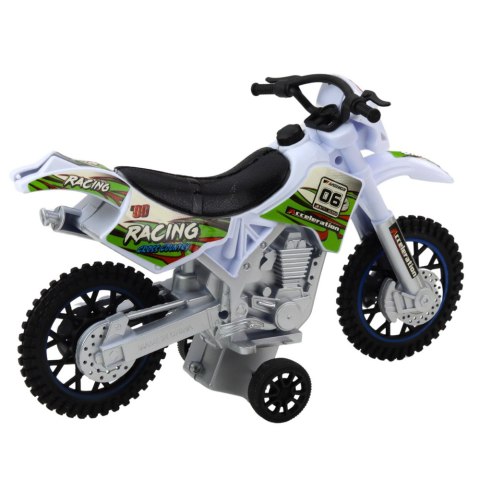 Motor Crossowy Off-Road Napęd Światła Dźwięki Biały LEAN Toys