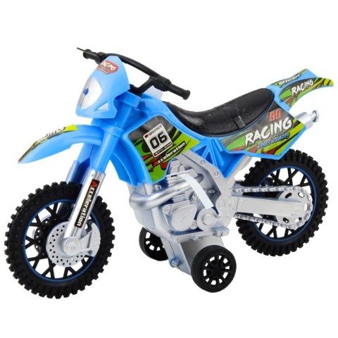 Motor Crossowy Off-Road Napęd Światła Dźwięki Niebieski LEAN Toys