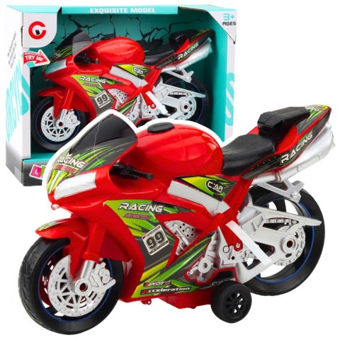 Motor Wyścigowy Ścigacz Napęd Światła Dźwięki Czerwony LEAN Toys