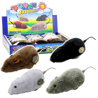 Nakręcana Mysz Futrzana Jeżdżąca Interaktywna Mix LEAN TOYS