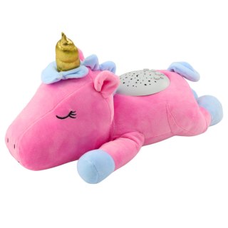 Pluszowy Jednorożec Usypiająca Przytulanka Projektor Dźwięk Szum Różowy LEAN Toys