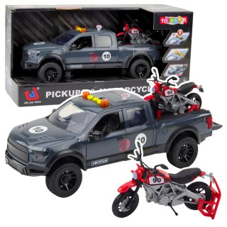 Samochód Pickup Z Motorem Światła Dźwięki Szary 1:12 LEAN Toys