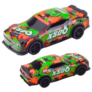 Samochód Wyścigowy XS06 Napęd Światła Dźwięki Pomarańczowy Niebieski LEAN Toys