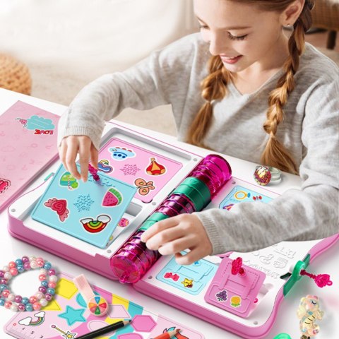 Sekretny Pamiętnik Na Kłódkę Notes Skrytka Kluczyk Akcesoria Różowy LEAN Toys