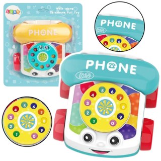 Telefon Na Kółkach Do Ciągnięcia Interaktywny Kolorowy LEAN Toys