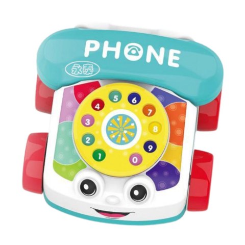 Telefon Na Kółkach Do Ciągnięcia Interaktywny Kolorowy LEAN Toys