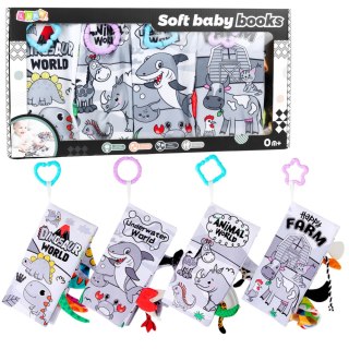 Zestaw Miękkie Książeczki Edukacyjne Sensoryczne Dla Malucha 4szt LEAN Toys