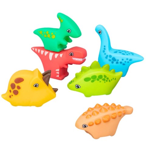 Zestaw Zabawek Do Kąpieli Dinozaury Gumowe Kolorowe 6szt LEAN Toys