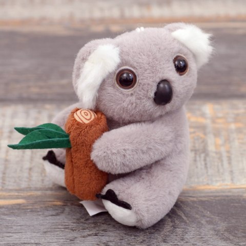 Pluszowy Brelok Koala z Gałęzią Szary Karabińczyk Złoty 12cm LEAN Toys