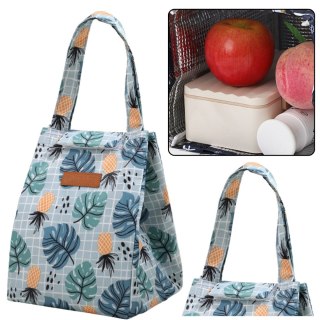 Torba Termiczna Izolacyjna Śniadaniowa Lunch Bag Liście Ananasy 25cm LEAN