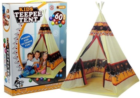 Namiot Tipi Indiański Baza Dla Dzieci + 60 Piłek 155 cm LEAN Toys