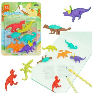 Zestaw Gumek Do Ścierania Zmazywania Szkolne Dinozaury 6szt LEAN