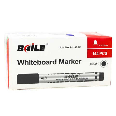 Zestaw Markery Do Tablicy Suchościeralnej Czarne 12szt LEAN