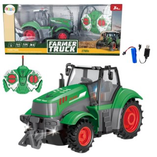 Ciągnik Traktor Rolniczy Zdalnie Sterowany RC Zielony 1:24 LEAN Toys