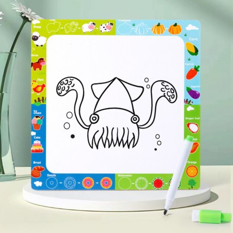 Układanka Tablica 2w1 Drewniana Edukacyjna Warzywa Pisak LEAN TOYS