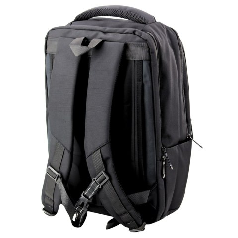 Plecak Miejski Biznesowy USB Pas Piersiowy Czarny 26L 45cm LEAN