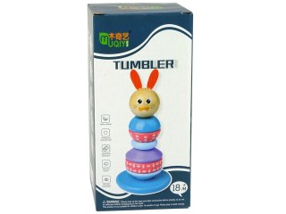 Drewniana Edukacyjna Piramidka Pies Z Kapeluszem Balansująca Wieża LEAN Toys